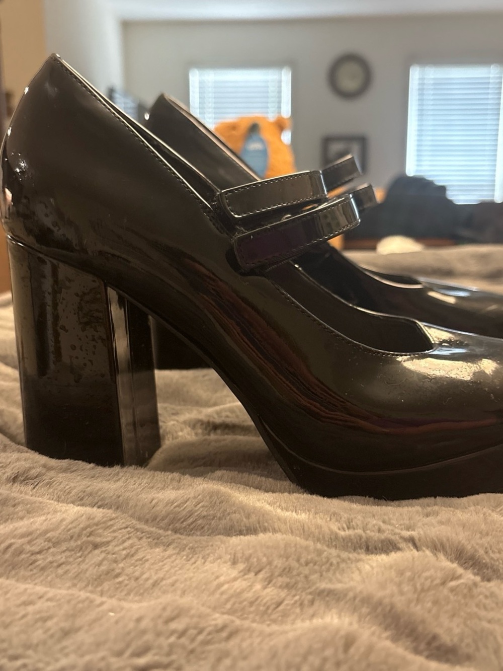 Limelight Black Patent Mary Jane Block Heels